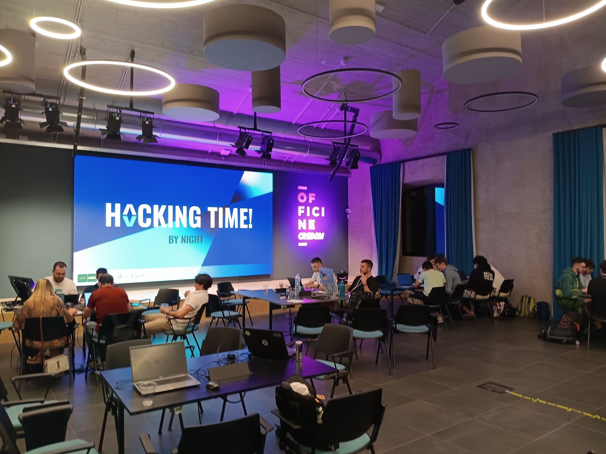 Hacking Time! by night at Officine Credem